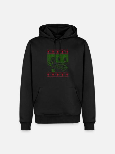 Ho Ho Santa Pissing Ugly Christmas Outfit - Men’s Premium Organic Hoodie - black