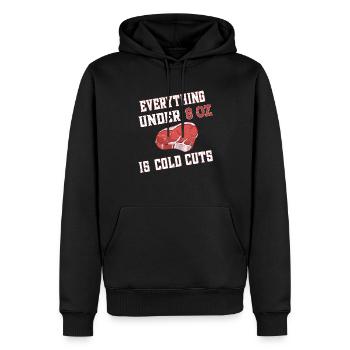 Everything under 8 oz is cold cuts - Steakhouse - Männer Premium Bio Hoodie - Schwarz - Vorne - Nico (187cm)