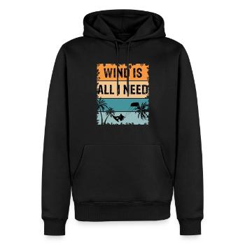 Wind is all i need Kitesurfer Kitesurfen Kite - Männer Premium Bio Hoodie - Schwarz - Vorne - Nico (187cm)