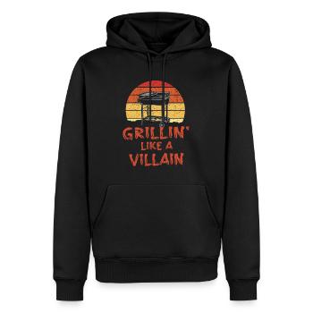 Grillen Griller Spruch Grillin' Like A Villain - Männer Premium Bio Hoodie - Schwarz - Vorne - Nico (187cm)