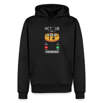 My Hot Tub is calling - Pool Besitzer Spa Jacuzzi - Männer Premium Bio Hoodie - Schwarz - Vorne - Nico (187cm)