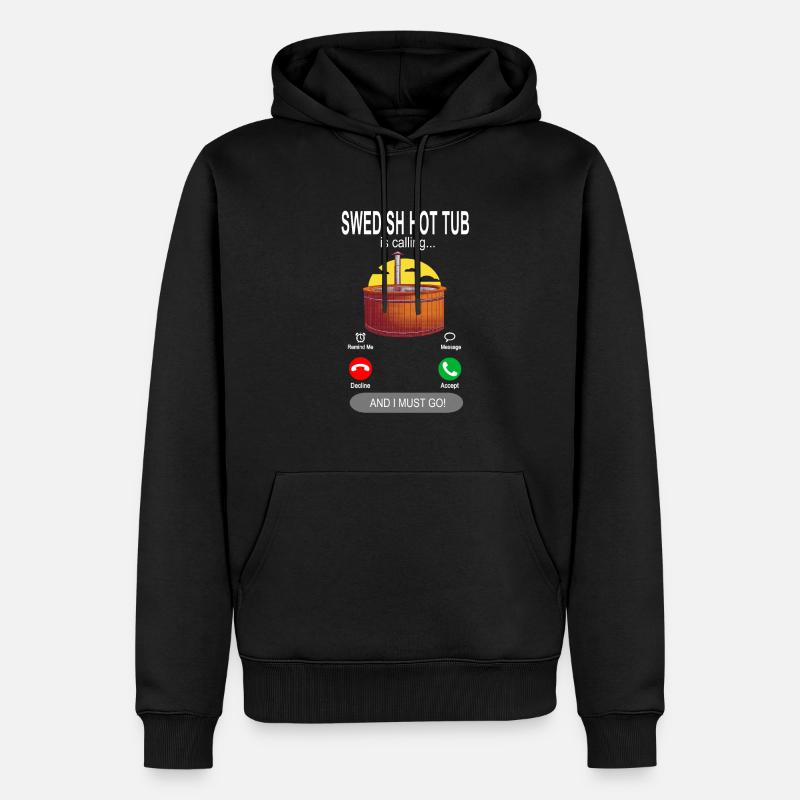 Swedish Hot Tub is calling - Männer Premium Bio Hoodie - Schwarz