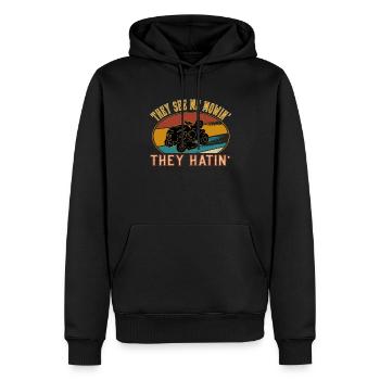 Ils me voient mowin ils hatin - Tracteur tondeuse à gazon - Sweat à capuche Premium bio Homme - noir - Devant - Nico (187cm)