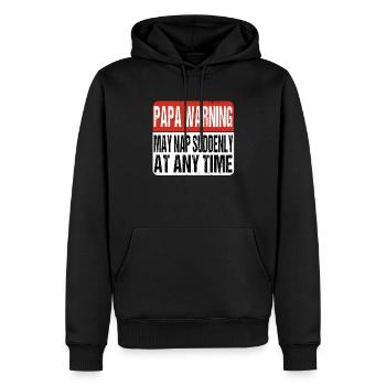 Papa Warning peut faire une sieste soudaine à tout moment de la fête des pères - Sweat à capuche Premium bio Homme - noir - Devant - Nico (187cm)