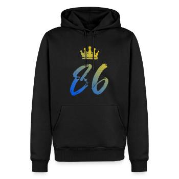 86 Zahl Krone - Männer Premium Bio Hoodie - Schwarz - Vorne - Nico (187cm)