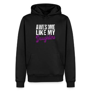 Awesome like my daughters - Vater Tochter - Männer Premium Bio Hoodie - Schwarz - Vorne - Nico (187cm)