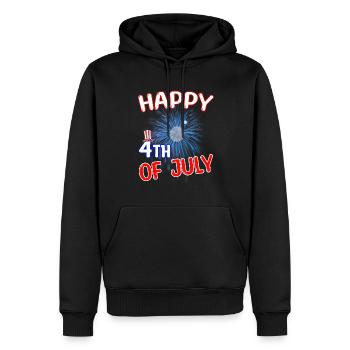 Happy 4th of July - Nationalfeiertag USA - Männer Premium Bio Hoodie - Schwarz - Vorne - Nico (187cm)