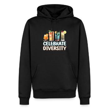 Celebrate Diversity Cocktails Cocktail Party - Men’s Premium Organic Hoodie - black - Front - Nico (187cm)