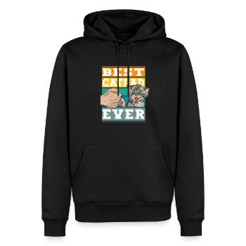 Rétro Meilleur Cat Dad de tous les temps - Cat Cat Daddy - Sweat à capuche Premium bio Homme - noir - Devant - Nico (187cm)