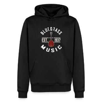 Bluegrass Music EST 1937 Bluegrass Mandolin - Männer Premium Bio Hoodie - Schwarz - Vorne - Nico (187cm)
