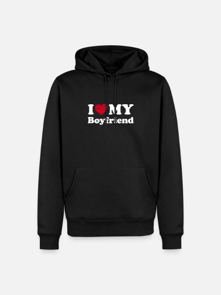 I Love My Boyfriend - Men’s Premium Organic Hoodie - black