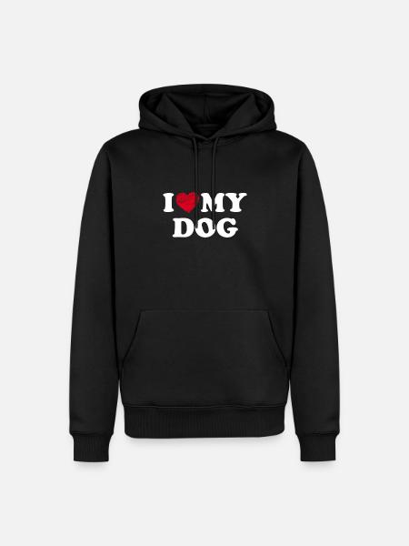 I Love My Dog - Men’s Premium Organic Hoodie - black