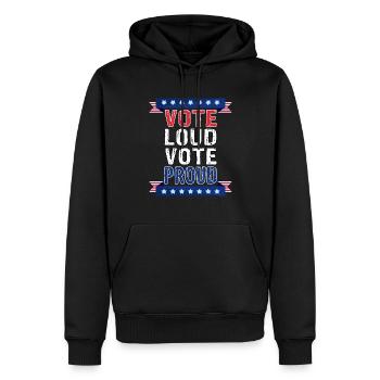 Vote Loud Vote Proud - US Elections 2024 USA Elections - Men’s Premium Organic Hoodie - black - Front - Nico (187cm)