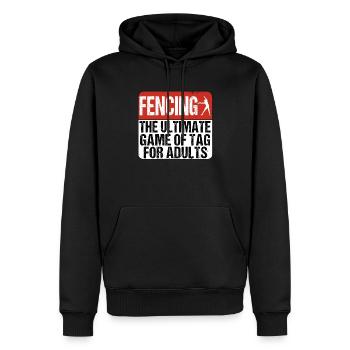 Fencing the ultimate Game of Tag for Adults Schild - Männer Premium Bio Hoodie - Schwarz - Vorne - Nico (187cm)