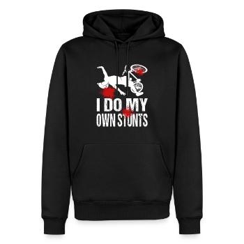 Je fais mes propres cascades VTT VTT - Sweat à capuche Premium bio Homme - noir - Devant - Nico (187cm)