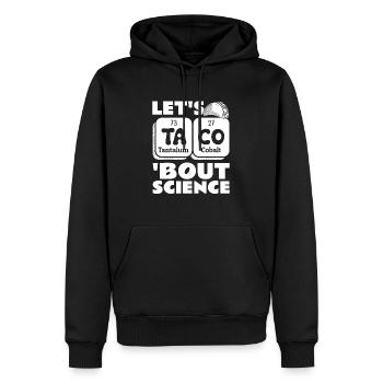 Enseignant Étudiant Blague drôle Let’s Taco Bout Science - Sweat à capuche Premium bio Homme - noir - Devant - Nico (187cm)