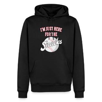 Je suis juste ici pour les collations de baseball - Sweat à capuche Premium bio Homme - noir - Devant - Nico (187cm)