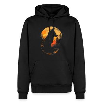 Fuchs Kopf Wald Tier Natur Bäume Baby Fuchs - Männer Premium Bio Hoodie - Schwarz - Vorne - Nico (187cm)