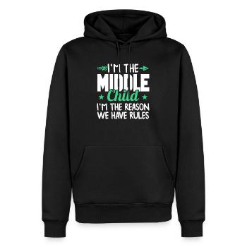 Familie Kinder Geschwister Lustig Geschenkidee - Männer Premium Bio Hoodie - Schwarz - Vorne - Nico (187cm)