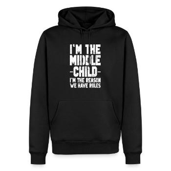 Familie Kinder Geschwister Lustig Geschenkidee - Männer Premium Bio Hoodie - Schwarz - Vorne - Nico (187cm)