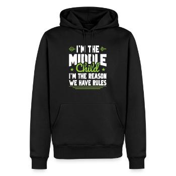 Familie Kinder Geschwister Lustig Geschenkidee - Männer Premium Bio Hoodie - Schwarz - Vorne - Nico (187cm)