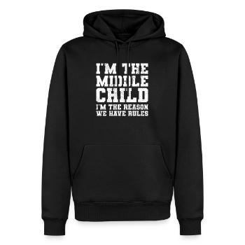 Familie Kinder Geschwister Lustig Geschenkidee - Männer Premium Bio Hoodie - Schwarz - Vorne - Nico (187cm)