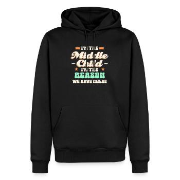 Familie Kinder Geschwister Lustig Geschenkidee - Männer Premium Bio Hoodie - Schwarz - Vorne - Nico (187cm)