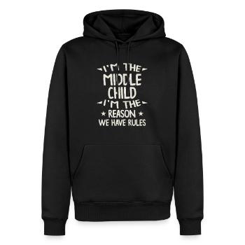 Familie Kinder Geschwister Lustig Geschenkidee - Männer Premium Bio Hoodie - Schwarz - Vorne - Nico (187cm)