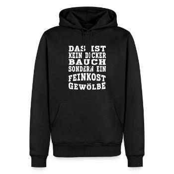 Kein Dicker Bauch Feinkos Gewölbe Lustiger Spruch - Männer Premium Bio Hoodie - Schwarz - Vorne - Nico (187cm)