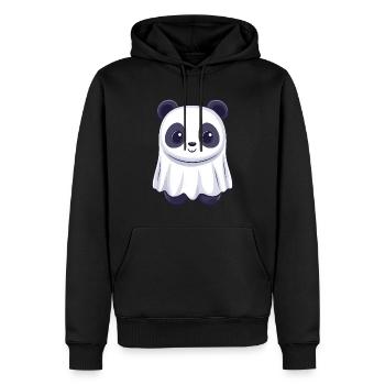 Panda Halloween Bande dessinée Fantôme - Sweat à capuche Premium bio Homme - noir - Devant - Nico (187cm)