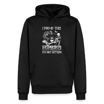 Halloween Cat Witch Humor Saying Funny - Men’s Premium Organic Hoodie - black - Front - Nico (187cm)