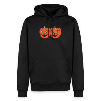 Halloween Kürbis - Männer Premium Bio Hoodie - Schwarz - Vorne - Nico (187cm)