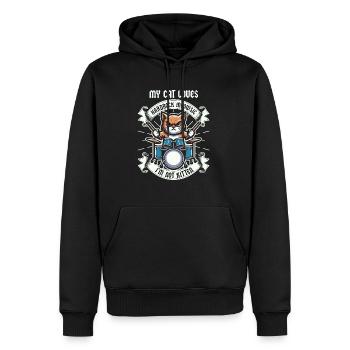 Katze Rock Musik Humor Lustig Geschenkidee - Männer Premium Bio Hoodie - Schwarz - Vorne - Nico (187cm)