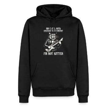 Katze Rock Musik Humor Lustig Geschenkidee - Männer Premium Bio Hoodie - Schwarz - Vorne - Nico (187cm)