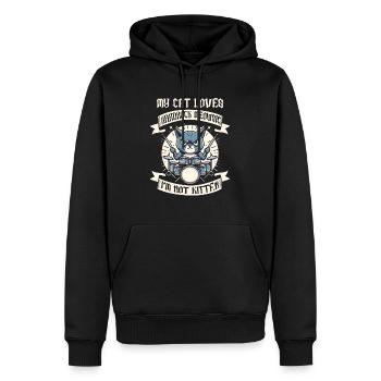 Katze Rock Musik Humor Lustig Geschenkidee - Männer Premium Bio Hoodie - Schwarz - Vorne - Nico (187cm)