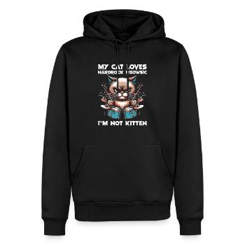 Cat Rock Music Humor Funny Gift Idea - Men’s Premium Organic Hoodie - black - Front - Nico (187cm)