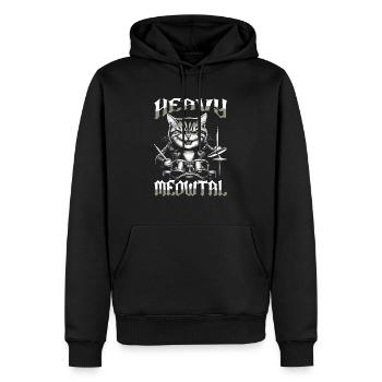 Heavy Metal Katze Musik Humor lustige Geschenkidee - Männer Premium Bio Hoodie - Schwarz - Vorne - Nico (187cm)