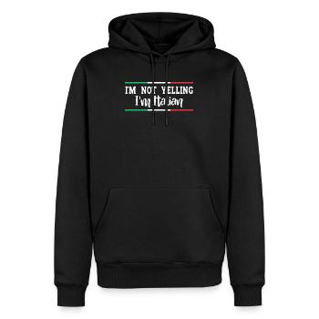 Italien Italie Idée cadeau Humour - Sweat à capuche Premium bio Homme - noir - Devant - Nico (187cm)