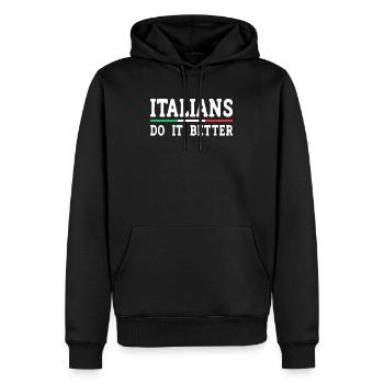 Italien Italie Drôle Dicton Idée Cadeau - Sweat à capuche Premium bio Homme - noir - Devant - Nico (187cm)