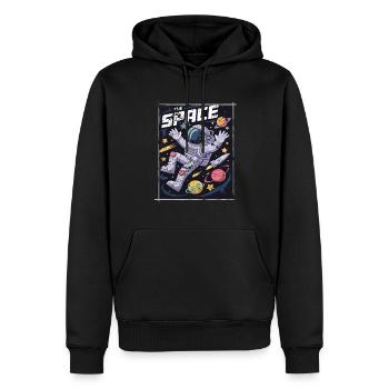 Vintage The Space Astronaut Weltall Planeten - Männer Premium Bio Hoodie - Schwarz - Vorne - Nico (187cm)