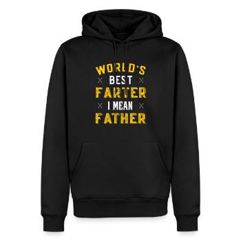 Worlds best Farter I mean - Vatertag Geburtstag - Männer Premium Bio Hoodie - Schwarz - Vorne - Nico (187cm)