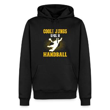 Coole Jungs spielen Handball - Handballer - Männer Premium Bio Hoodie - Schwarz - Vorne - Nico (187cm)