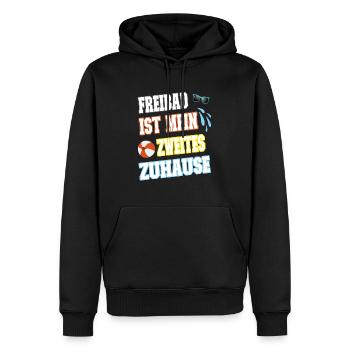 Freibad ist mein zweites zu Hause Sommerferien - Männer Premium Bio Hoodie - Schwarz - Vorne - Nico (187cm)