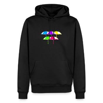 parapluies - Sweat à capuche Premium bio Homme - noir - Devant - Nico (187cm)