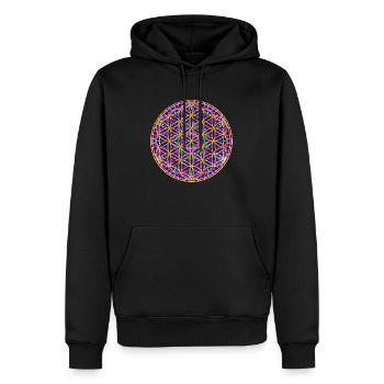Fleur de la vie - Mandala - Sweat à capuche Premium bio Homme - noir - Devant - Nico (187cm)