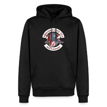 Boujou d'cheu Té - Sweat à capuche Premium bio Homme - noir - Devant - Nico (187cm)