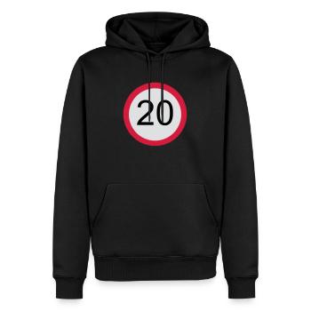 20 - Geburtstag - Männer Premium Bio Hoodie - Schwarz - Vorne - Nico (187cm)