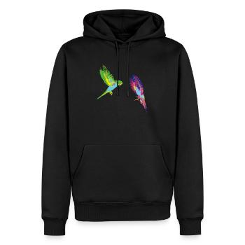 PopArt Wellensittiche - Männer Premium Bio Hoodie - Schwarz - Vorne - Nico (187cm)
