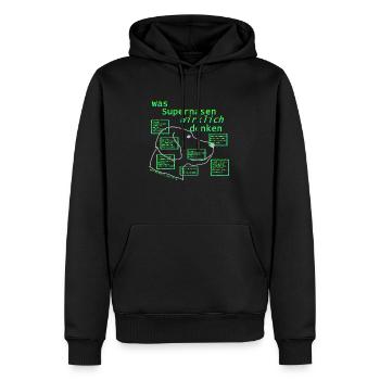 Supernasen in Grau - Männer Premium Bio Hoodie - Schwarz - Vorne - Nico (187cm)