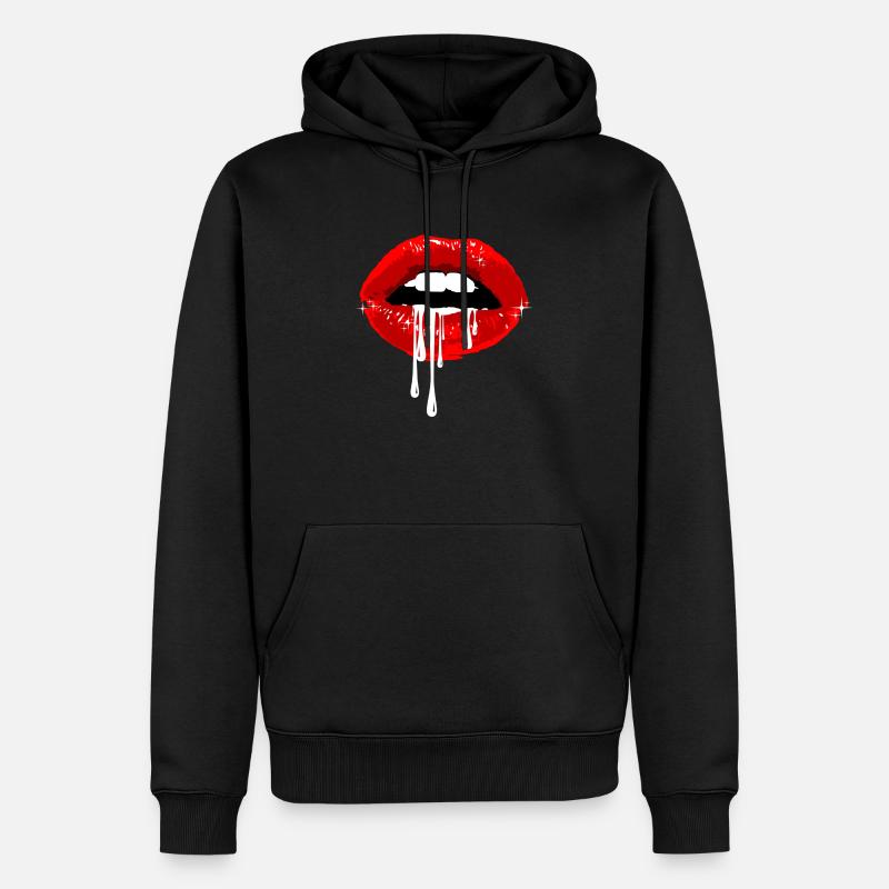 webmylips - Sweat à capuche Premium bio Homme - noir
